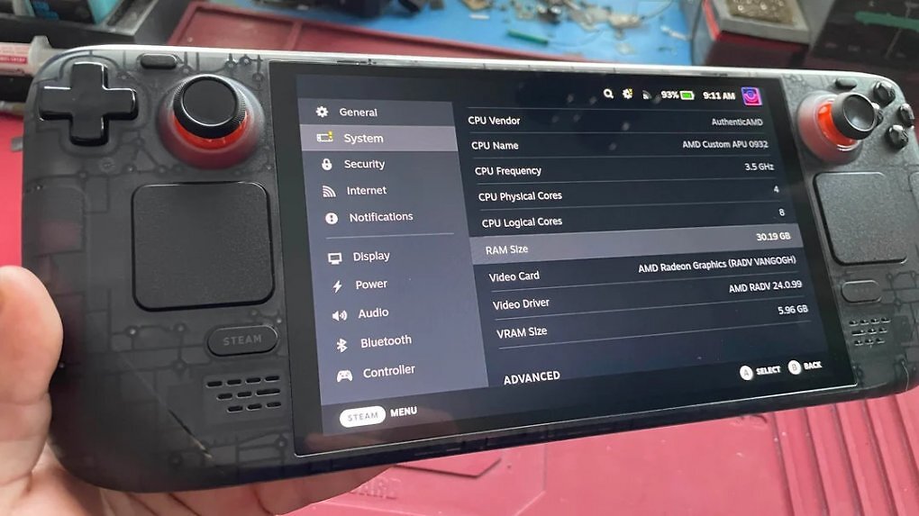Upgrade Steam Deck OLED a 32 GB RAM: mod más allá de lo común