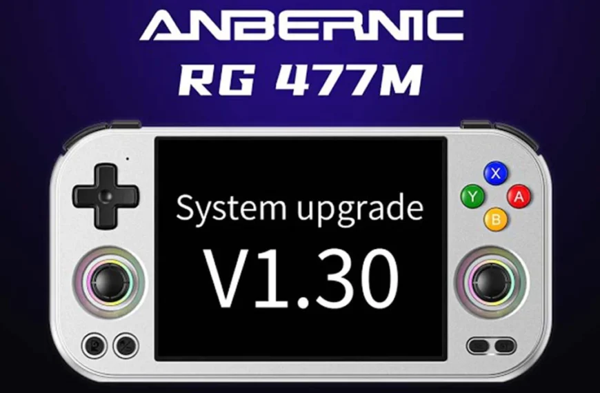 Anbernic lanza actualización OTA 1.30 para el RG477M con nuevas opciones de ventilador y controles de movimiento