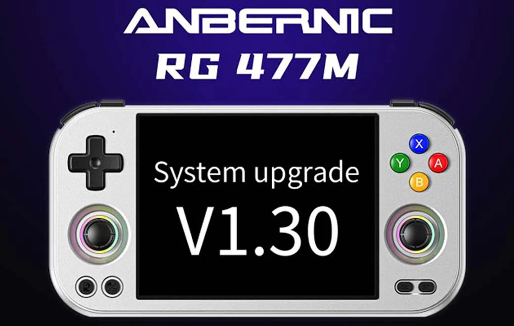 Anbernic lanza actualización OTA 1.30 para el RG477M con nuevas opciones de ventilador y controles de movimiento