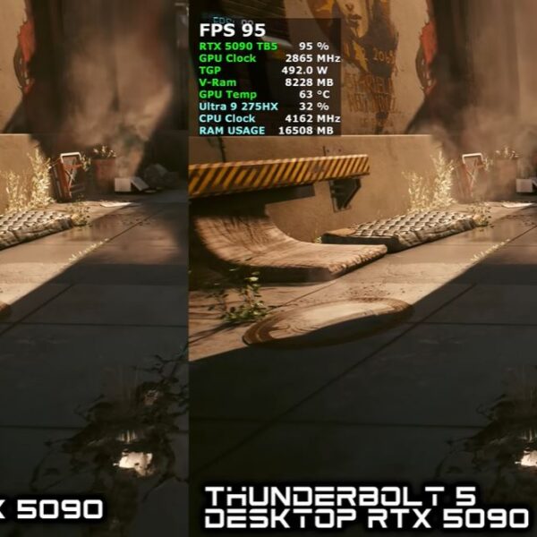 Este dock eGPU Thunderbolt 5 de 350 USD lleva Cyberpunk 2077 en 4K Ultra a 90 FPS sin DLSS
